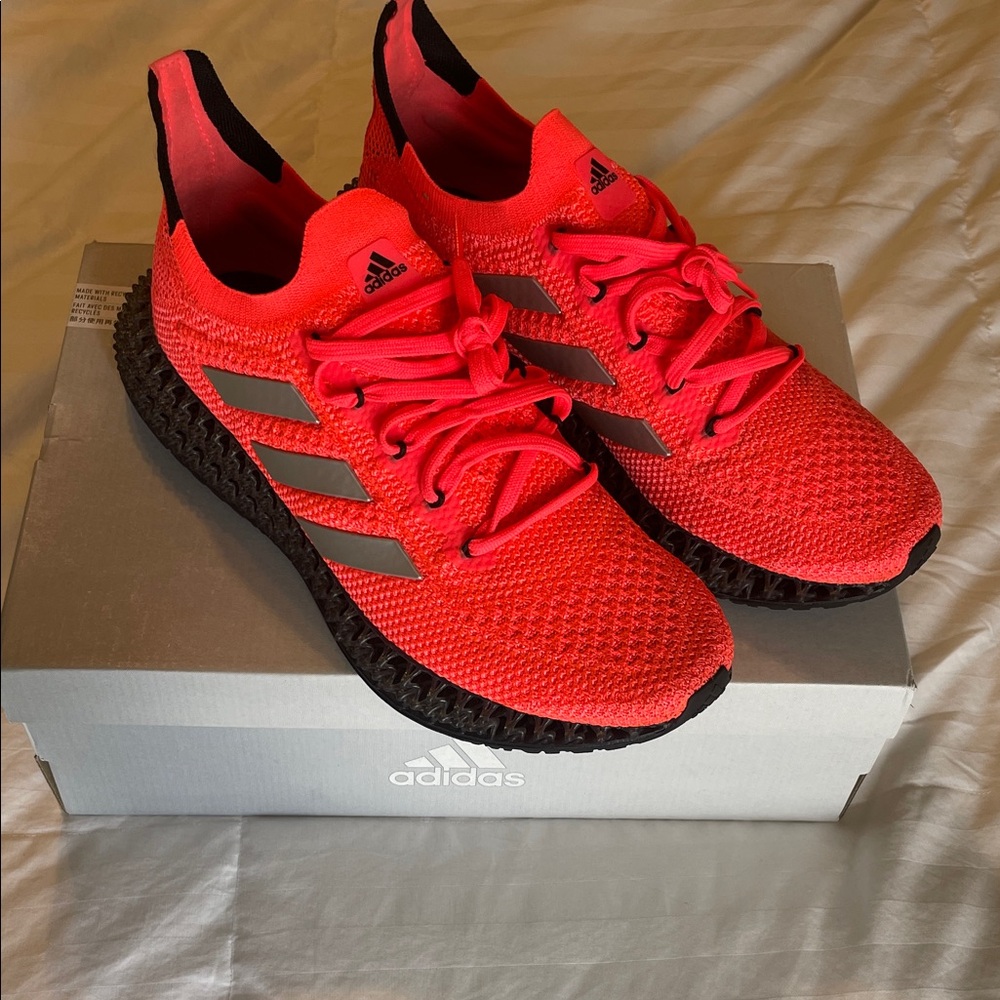 Adidas Bright Red Athletic Sneakers